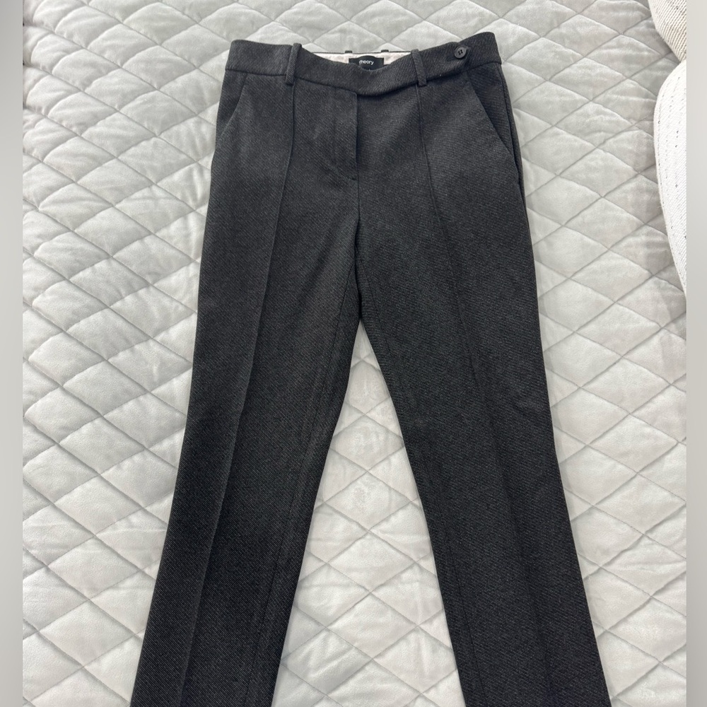 Theory Charcoal Straight Leg Pants